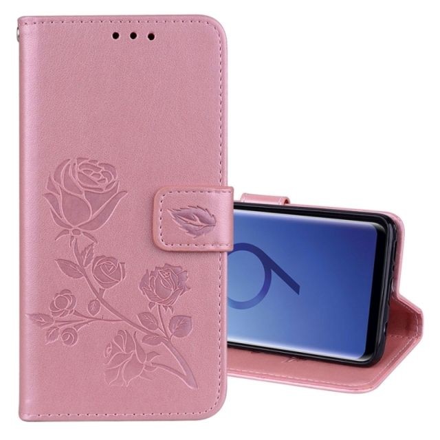 Wewoo - Housse Étui rose et or pour Samsung Galaxy S9 En Relief Horizontal Flip Environnementale PU en cuir avec Titulaire & Card Slots & Wallet Wewoo  - Accessoire Smartphone