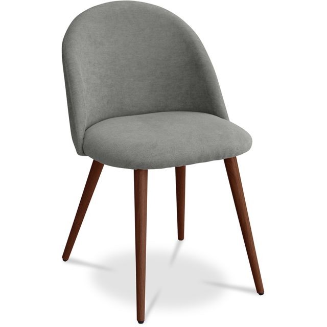 Chaises Iconik Interior Chaise de salle à manger Evelyne Design Scandinave Premium - Piètement foncé Gris