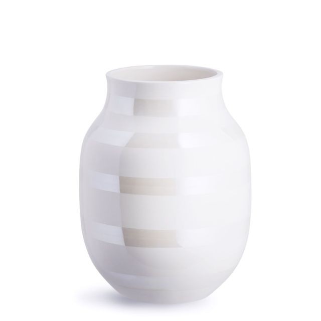 Kahler Design - Vase en céramique Omaggio  - H 20 cm - nacre - Vases Blanc noir or