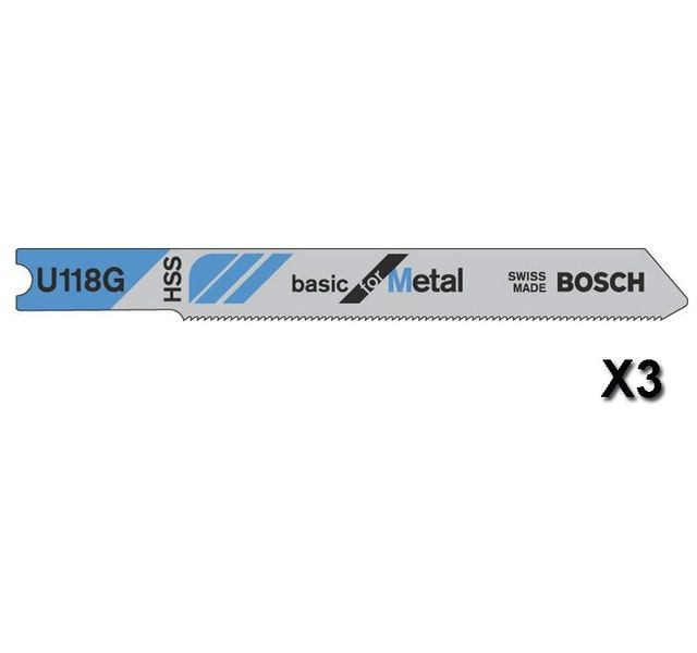 Bosch - Lot de 3 Lames de scie sauteuse Basic for Metal U118G L 70 mm BOSCH 2608631770 Bosch  - Lame scie sauteuse bosch
