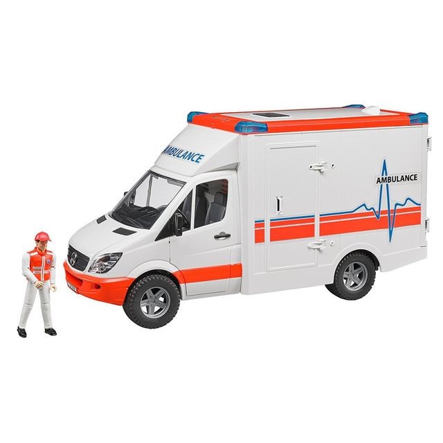 Voitures Bruder Bruder Ambulance avec chauffeur Mercedes-Benz Sprinter 1:16 02536