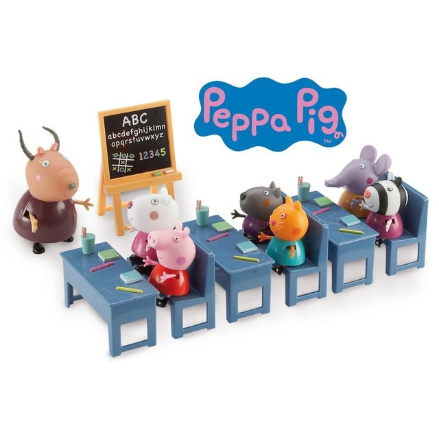 Peppa Pig Serie - Salle de classe avec 7 personnages - 4962 - Films et séries