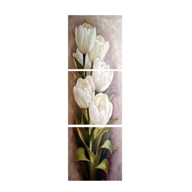 marque generique - 3 panneaux tulipe fleur toile peinture impressions photo mur art décor l marque generique  - Décoration