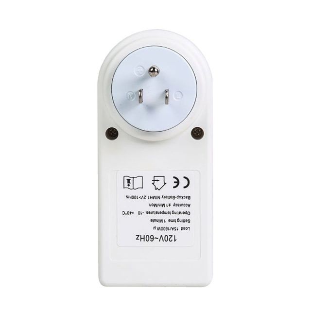 Wewoo Prise électrique avec minuteur AC 120 V Maison Intelligente Plug-in LCD Affichage Horloge Été Heure Fonction 12/24 Heures Changeur Minuterie Interrupteur, US Plug