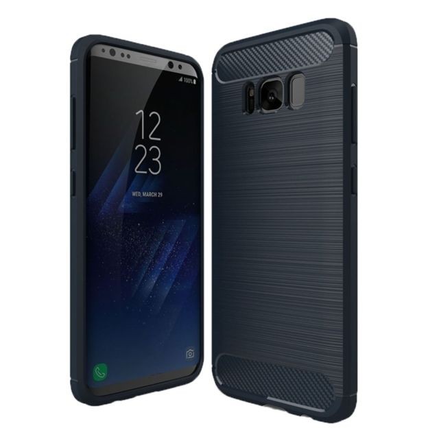 Wewoo - Coque bleu foncé pour Samsung Galaxy S8 Texture de fibre de carbone brossé antichoc TPU housse de protection Wewoo  - Bons Plans Accessoire Smartphone
