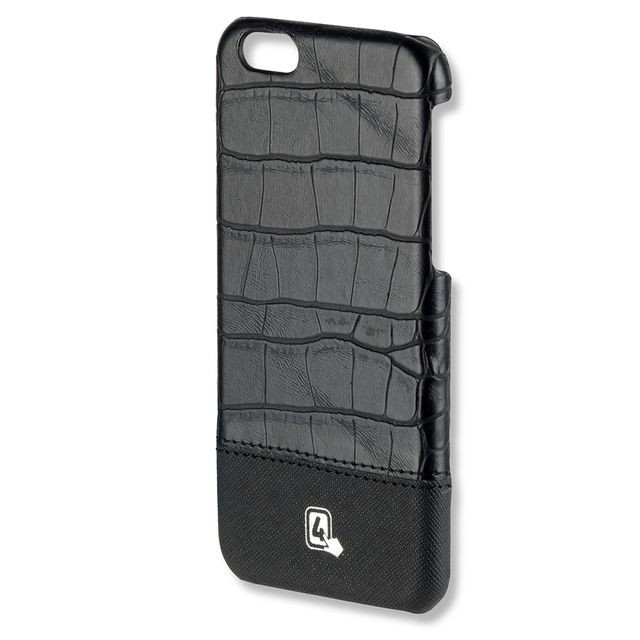 Coque, étui smartphone 4Smarts Coque de protection iPhone 6s aspect croco noir collection Tampa de 4Smarts