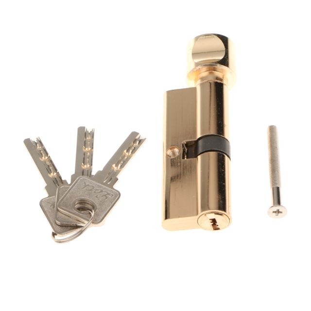 marque generique - serrure à clé de cylindre de serrure de porte de cylindre en alliage de zinc anti-snap avec 3 clés marque generique  - Bloque-porte