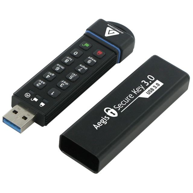 Clés USB Apricorn Aegis Secure Key 3.0 lecteur USB flash 120 Go USB Type-A 3.0 (3.1 Gen 1) Noir