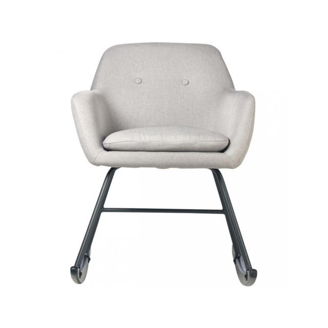 Mes - Rocking chair 58x72x80 cm en lin gris clair Mes  - Fauteuils