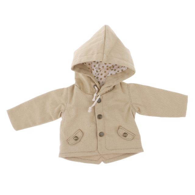 Poupons marque generique Bouton de poupée mignonne conçu vêtements de manteau à capuchon pour 1/6 bjd sd vêtements kaki