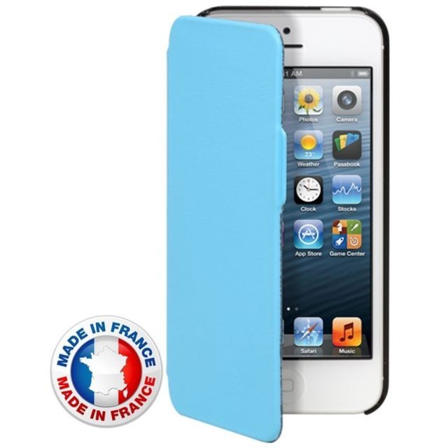 Sacoche, Housse et Sac à dos pour ordinateur portable Modelabs ETUICOXIP5MIFB Etui coque bleu Folio pour iPhone 5s made in france