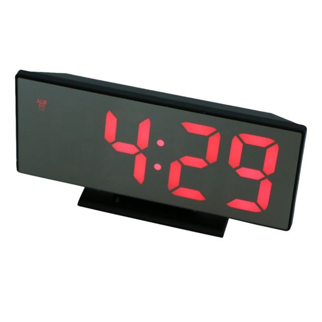marque generique - multifonctionnel grand led écran électronique miroir numérique réveil b marque generique   - Grande horloge murale Réveil