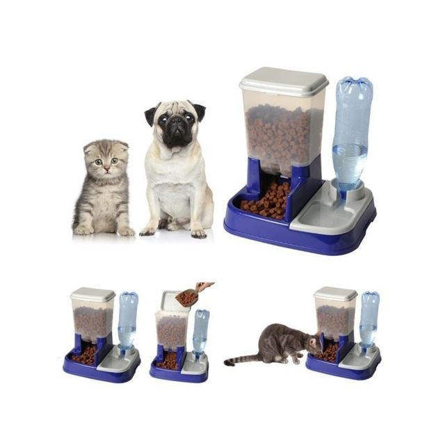Niche pour chien marque generique ID MARKET - Distributeur eau et croquettes automatique pour chien et chat
