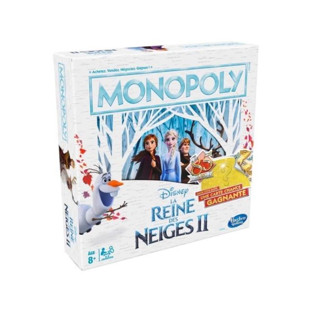 Monopoly - Monopoly La Reine des Neiges - Jeu de societe - Jeu de plateau - Version française - La Chance Vous Sourit - Monopoly