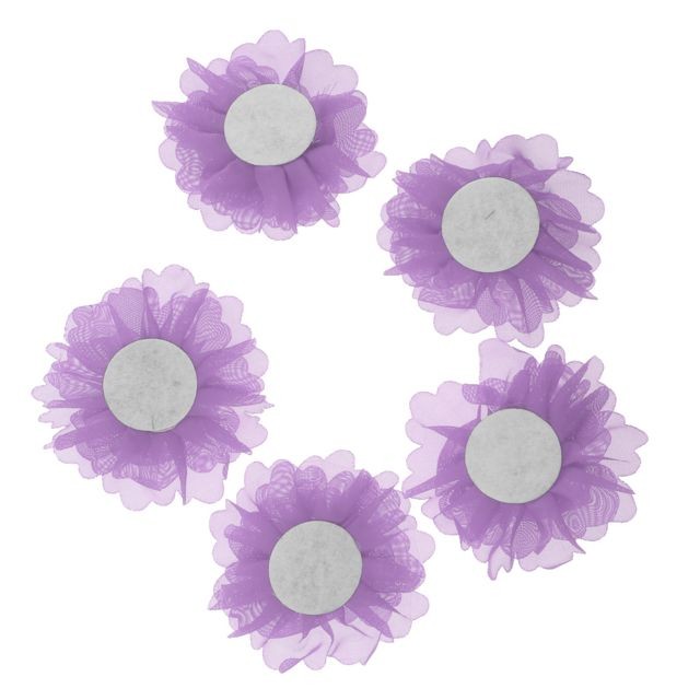Plantes et fleurs artificielles 5pcs artificielle mousseline de soie fleur diy coiffure mariage floral décor violet