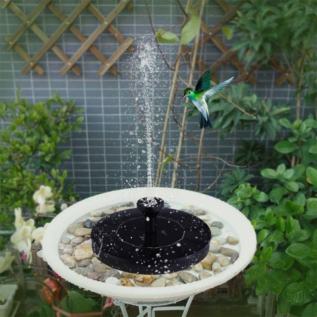 Generic Solar Power Pump, Bird Bath Fontaine L'eau du bassin flottant Jardin Patio Décor Noir