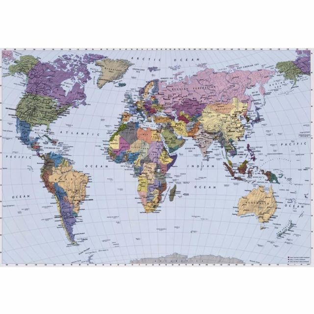 Komar - Komar Papier peint photo World Map 254x184 cm 4-050 - Komar