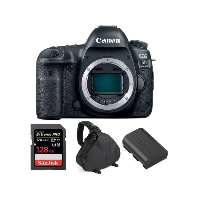 Canon - CANON EOS 5D IV Body + SANDISK Extreme Pro 128GB 170MB/s SDXC + camera Bag + CANON LP-E6N Battery Canon  - Packs pour experts Photo & Vidéo Numérique