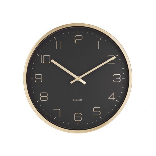 Present Time - Horloge Gold Elegance Noir/Or 30 cm - Horloges, pendules