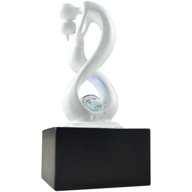 Zenlight - Fontaine d'intérieur design éclairage LED Amor blanc et noir Zenlight  - Fontaines à eau