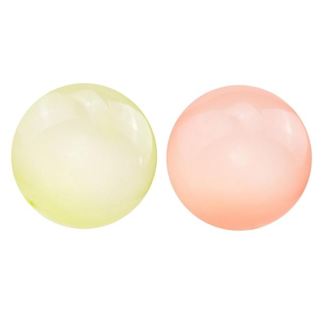 Jeux de récréation marque generique 2x Ballon à Bulles Gonflable Ballon à Bulles Extérieur Fête Jaune + Orange S