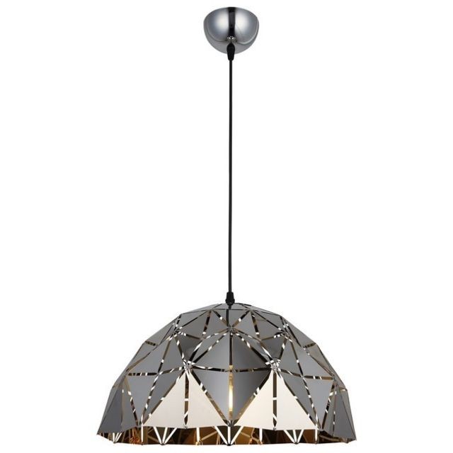 Homemania - HOMEMANIA Lampe à Suspension Lema - Lustre - Lustre de plafond - Chrome en Métal, 34 x 34 x 96 cm, 1 x E27, 40W Homemania - Luminaires