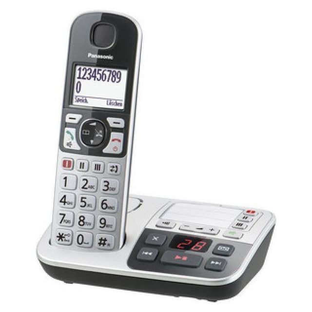 Panasonic - Panasonic KX-TGE520GS silber-schwarz - Téléphone fixe-répondeur Panasonic - Rasage Electrique
