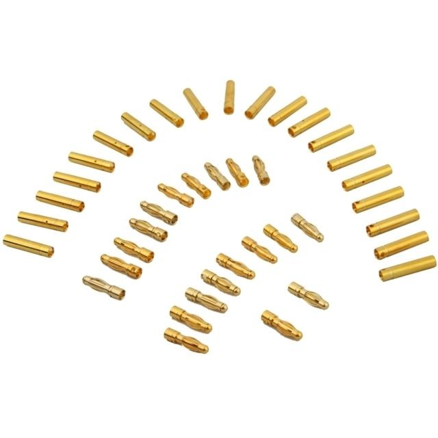 Wewoo - Connecteurs banane / balle plaqués or 4 mm avec gaine thermorétractable 20 paires - Alimentation PC