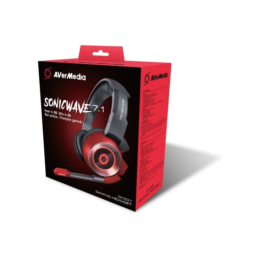 Micro-Casque Avermedia Sonicwave GH337 - Filaire - Rouge