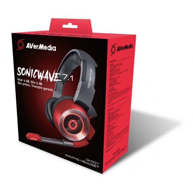 Micro-Casque Avermedia Sonicwave GH337 - Filaire - Rouge