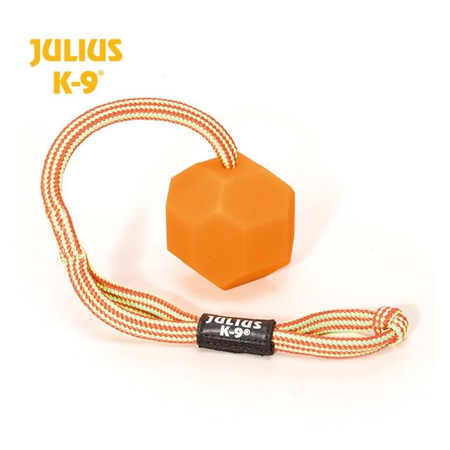 Julius K9 - Balle IDC fluorescente avec poignée Julius K9  - Jouet pour chien Julius K9