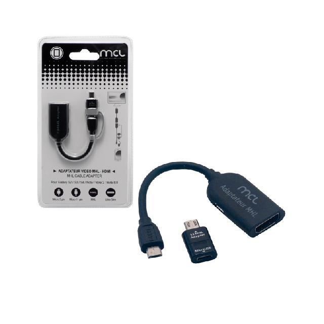 Mcl - MCL Câble adaptateur MCL vidéo MHL HDMI pour Galaxy S2/S3/S4/Note/Note 2/8.0 - Adaptateur TNT