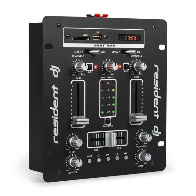 Resident Dj - Resident DJ DJ-25 DJ-Mixer Mischpult Verstärker Bluetooth USB schwarz/weiß Resident DJ - Tables de mixage