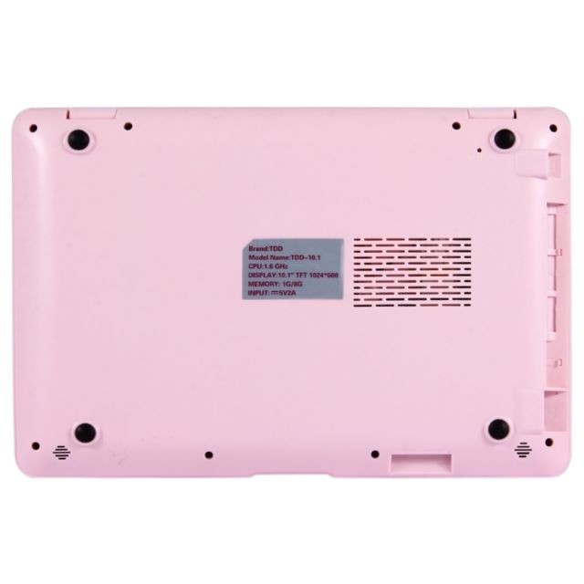 Wewoo Ordinateur Portable rose Netbook PC, 10 pouces, 1 Go + 8 Go, Android 5.1 ATM7059 Quad Core 1,6 GHz, BT, WiFi, HDMI, SD, RJ45, QWERTY