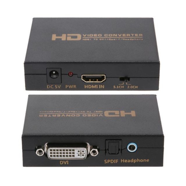 Cabling - CABLING® Convertisseur 1080P Full HD HD vers DVI Spdif Casque Audio Vidéo Convertisseur 5.1CH 2.0CH - EU Cabling  - Cabling