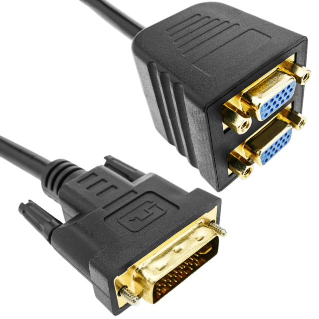 Bematik - Passive réplicateur de câble de 1 á 2 DVI VGA - Câble Ecran - DVI et VGA