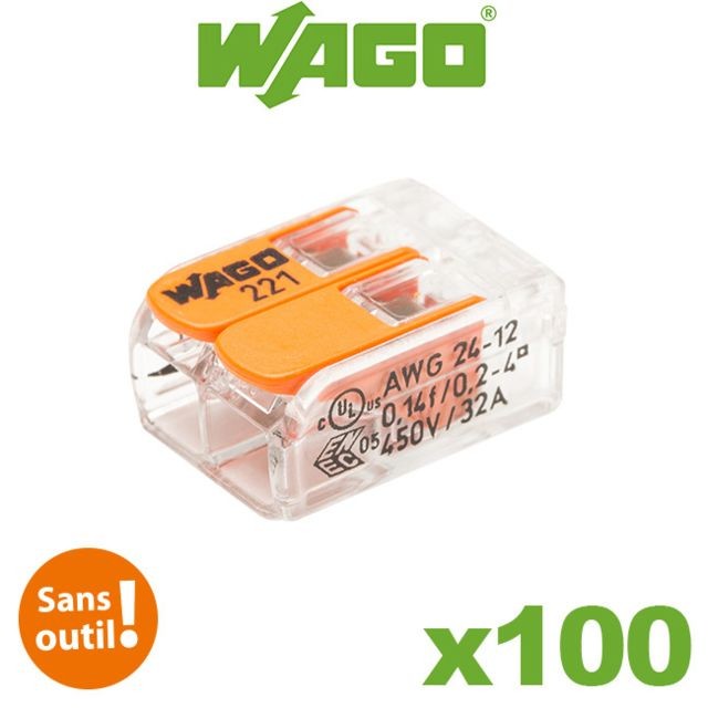 Wago - Wago - Bornes de connexion automatique S221 2 entrées par 100 - Wago