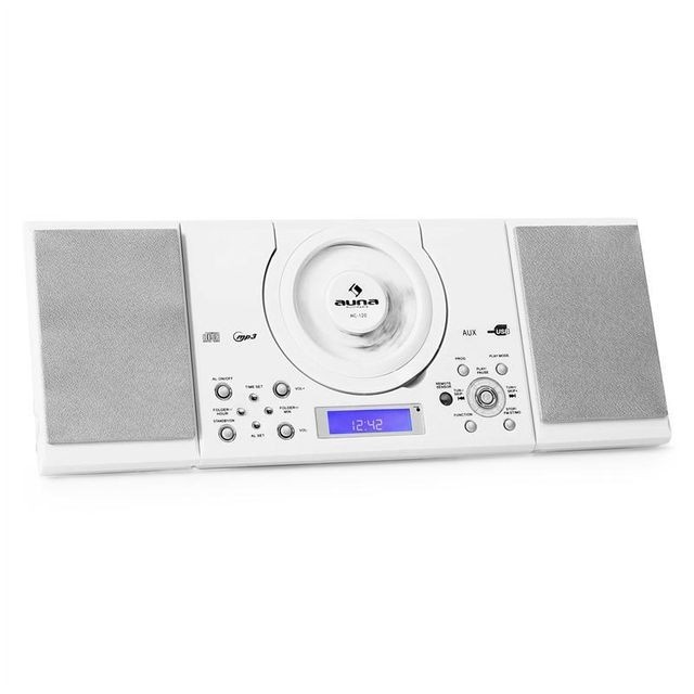 Chaînes Hifi Auna Auna MC-120 Mini chaine stéréo Lecteur MP3 CD USB Blanc Auna