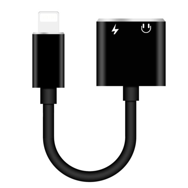 Wewoo - Adaptateur Câble d'adaptateur audio de charge Lightning 8 broches + Jack 3.5mm à Lightning 8 broches (Noir) Wewoo  - Ecouteurs intra-auriculaires Wewoo