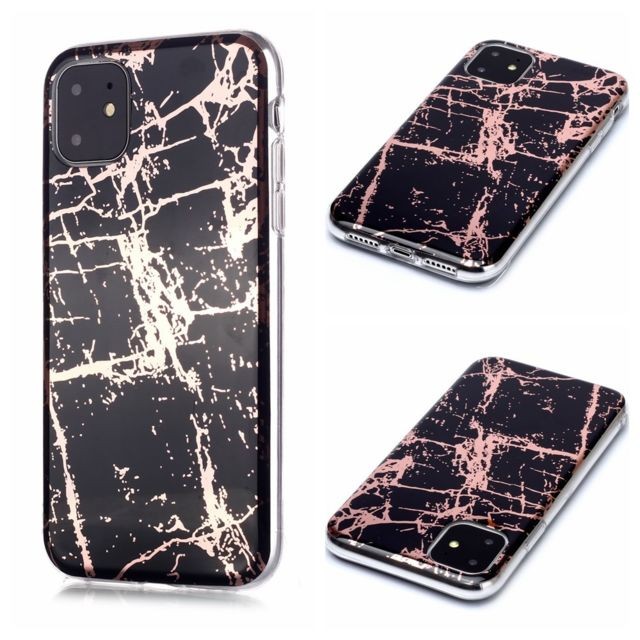 Generic - Coque en TPU motif marbre or rose imd noir pour votre Apple iPhone 11 6.1 pouces Generic  - Coque, étui smartphone