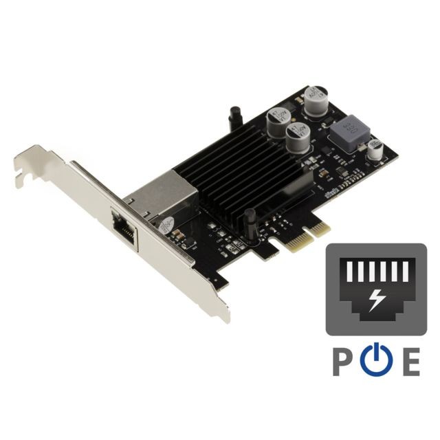 Kalea-Informatique - Carte 1 Port Gigabit Ethernet sur Port PCIe 1x - Power Over Ethernet PoE+ 30W - INTEL WG I210 AT Kalea-Informatique  - Carte réseau Kalea-Informatique