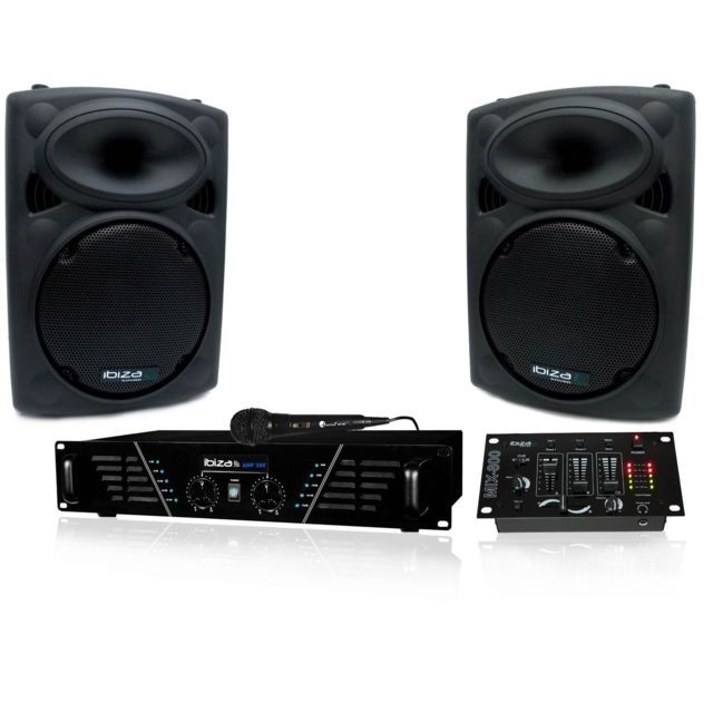 Ibiza Sound - Pack Sono DJ300 MKII Amplificateur 2 x 240W + HP Ibiza Sound  - Pack sono dj