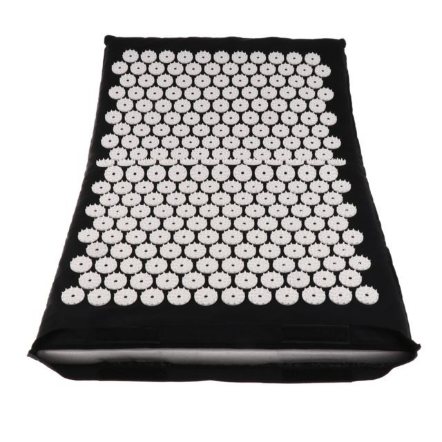 marque generique spiky acupressure oreiller ensemble de tapis acupuncture massage coussin coussin kit noir
