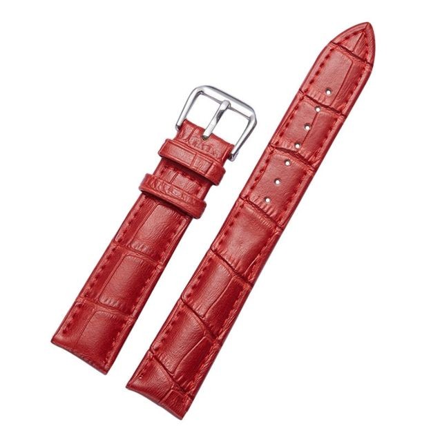 Wewoo - Bracelet pour montre connectée Dragonne en cuir de détachable cuirspécification 20mm rouge Wewoo - Wewoo