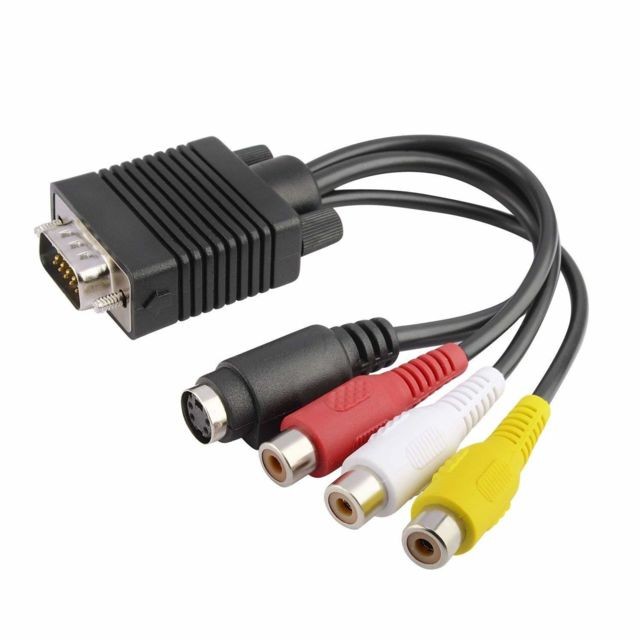 Ineck - INECK ® Câble Convertisseur  VGA vers 3 x RCA + Svidéo Adaptateur pour PC Ordinateur Portable Ineck  - Convertisseur Audio et Vidéo  Ineck