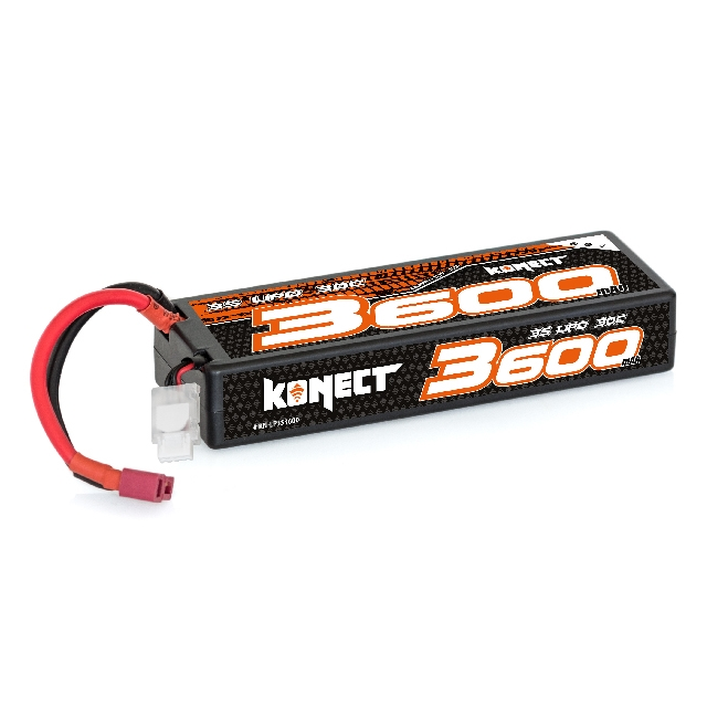 Batteries et chargeurs Konect Konect Lipo 3600mah 11.1V 30C 3S1P 39.0Wh (Slim Pack Dean)