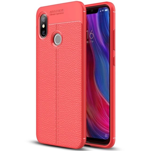 Wewoo - Coque Housse de protection en TPU Litchi Texture pour Xiaomi Mi 8 rouge Wewoo  - Accessoire Smartphone