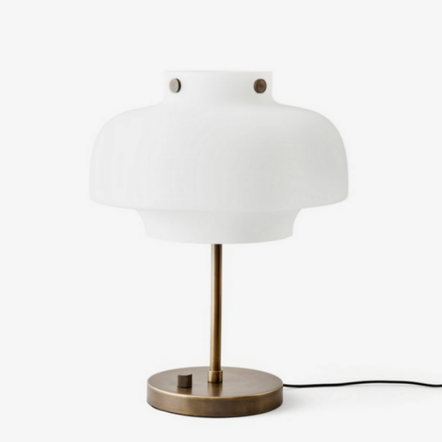 Andtradition - Lampe de table en laiton avec variateur Copenhagen SC13 LED H42 cm - Blanc - Andtradition