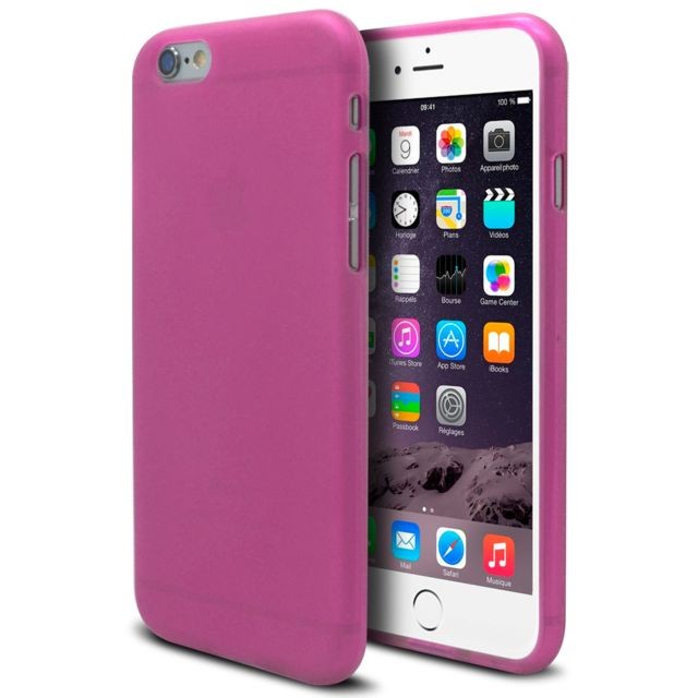 Caseink - Coque Housse Pour iPhone 6 Plus (5.5) - Semi Rigide Gel [ Extra Fine Mat/Brillant ] Rose - Accessoire Ordinateur portable et Mac