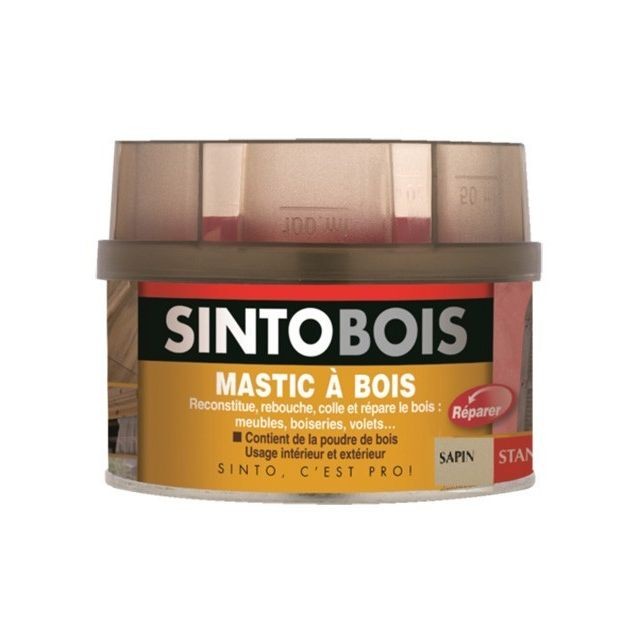 Sinto - Mastic SINTOBOIS + Tube durcisseur SINTO SA - Sapin - Boite de 1 Litre - 23782 - Sinto